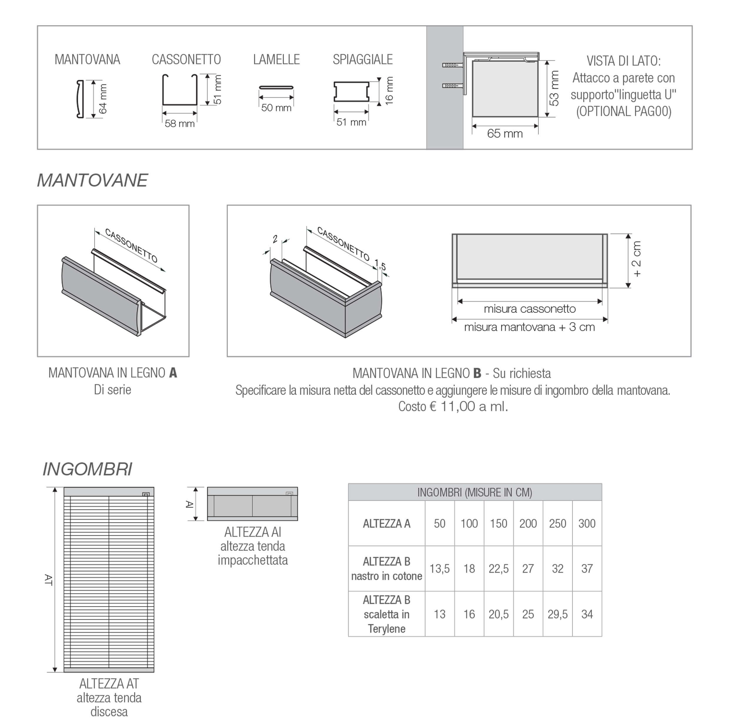caratteristiche tecniche Veneziana 50mm in >Legno